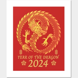 Chinese Lunar Year Of The Dragon 2024 Posters and Art